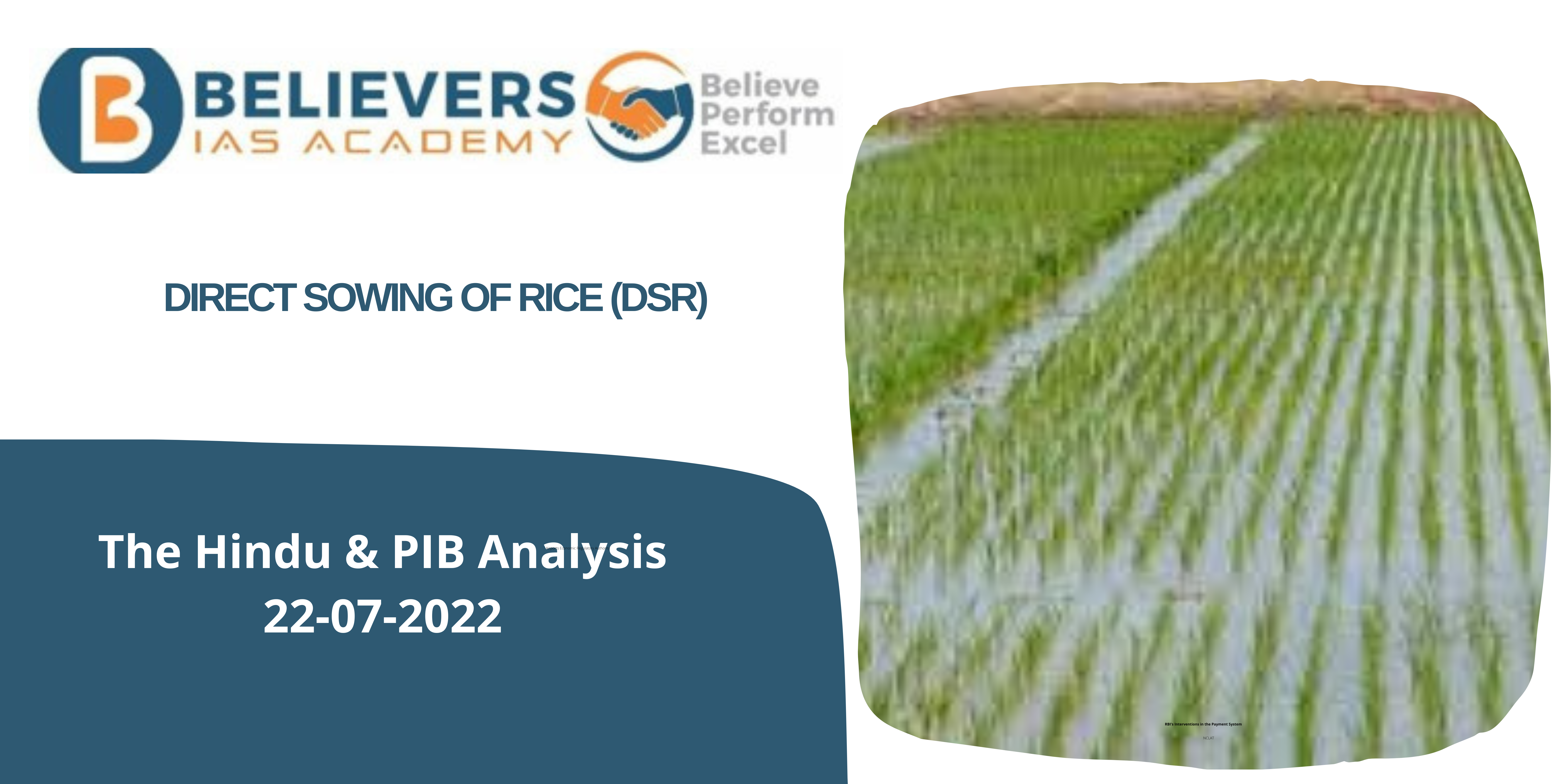 IAS Current affairs - Direct Sowing of Rice (DSR)