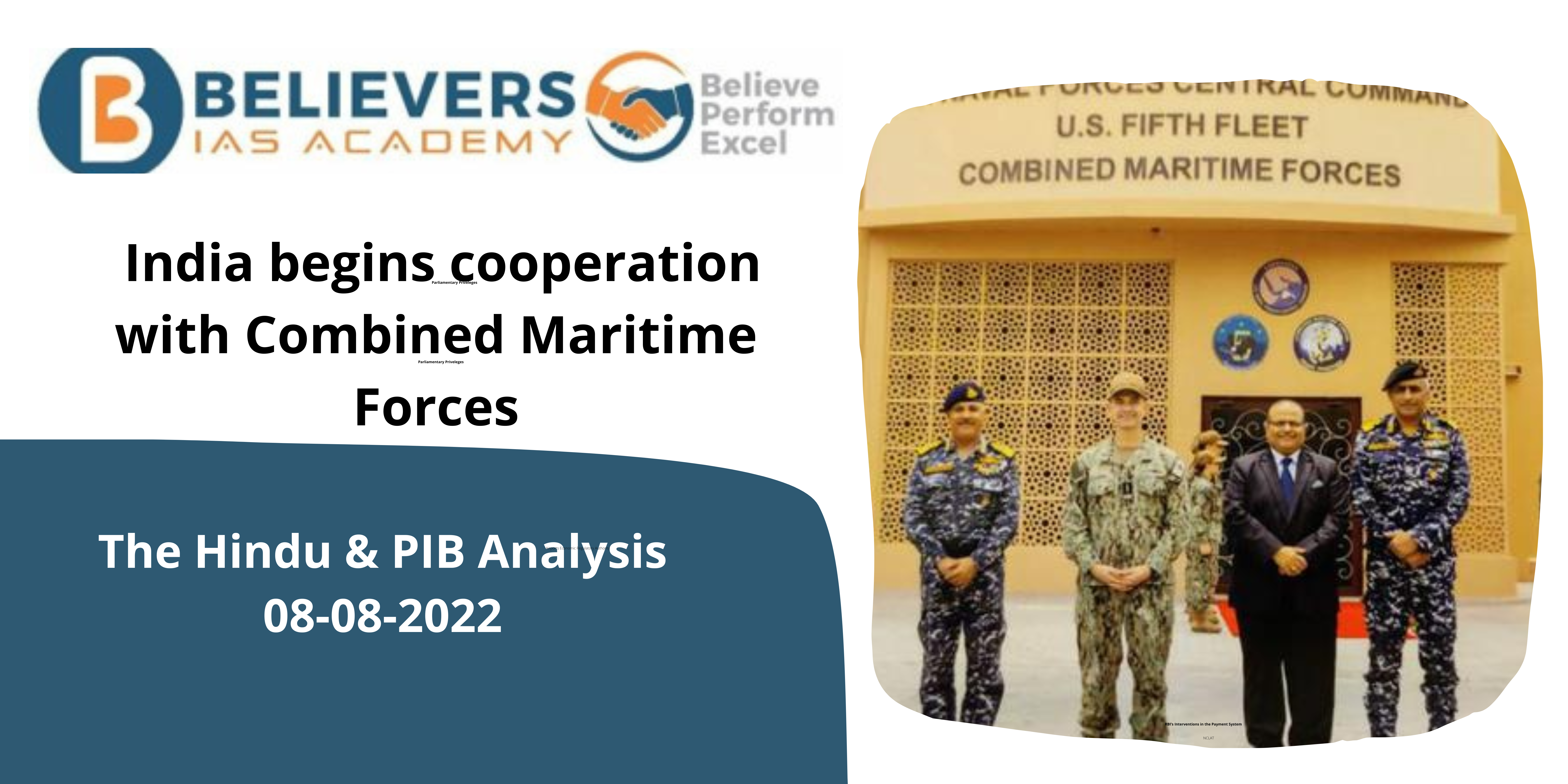 UPSC current affairs - India begins cooperation with Combined Maritime Forces