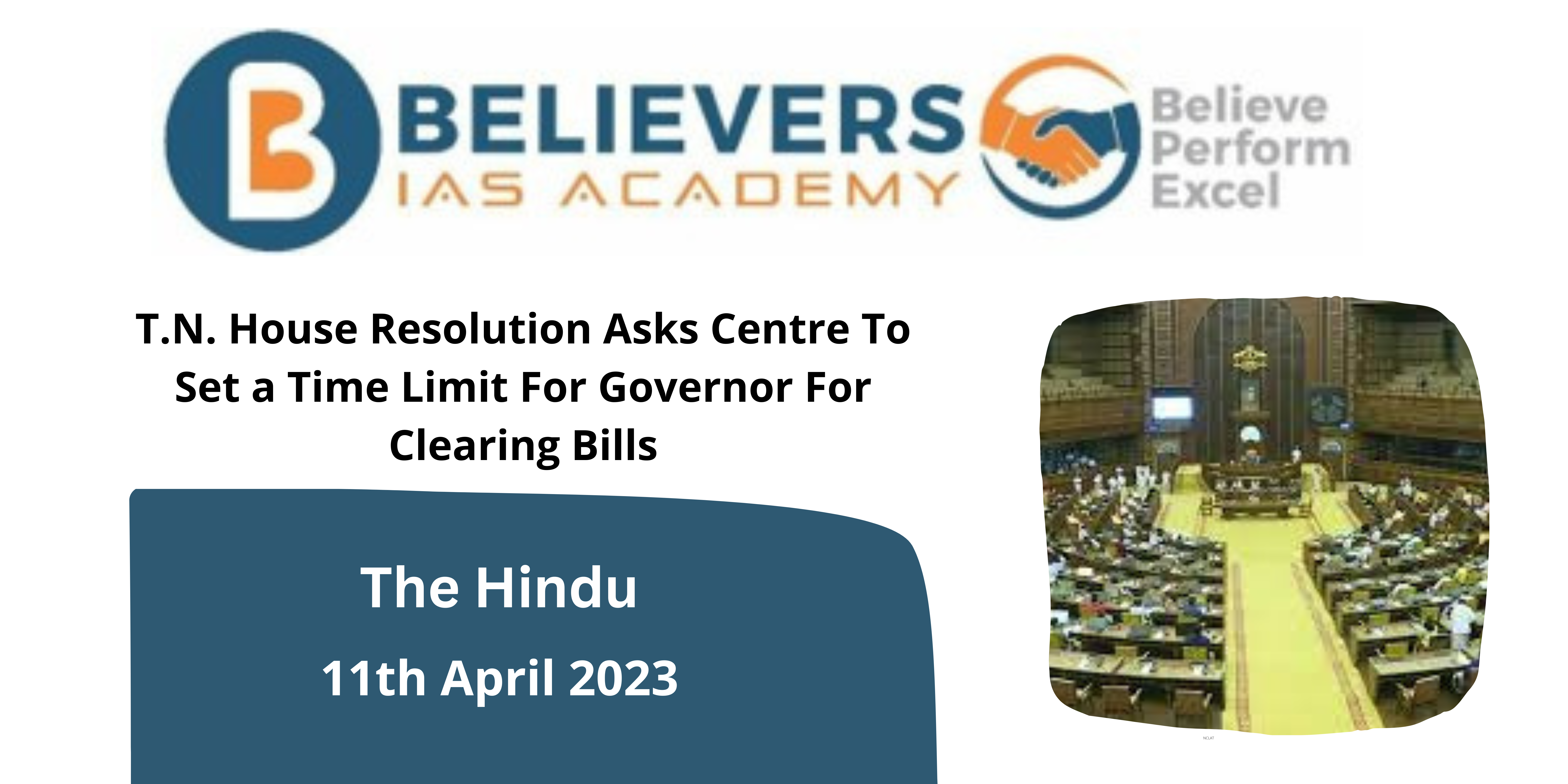 T.N. House Resolution Asks Centre To Set a Time Limit For Governor For Clearing Bills