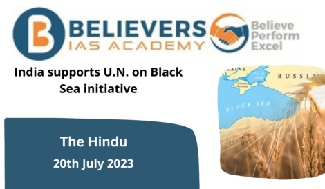India supports U.N. on Black Sea initiative