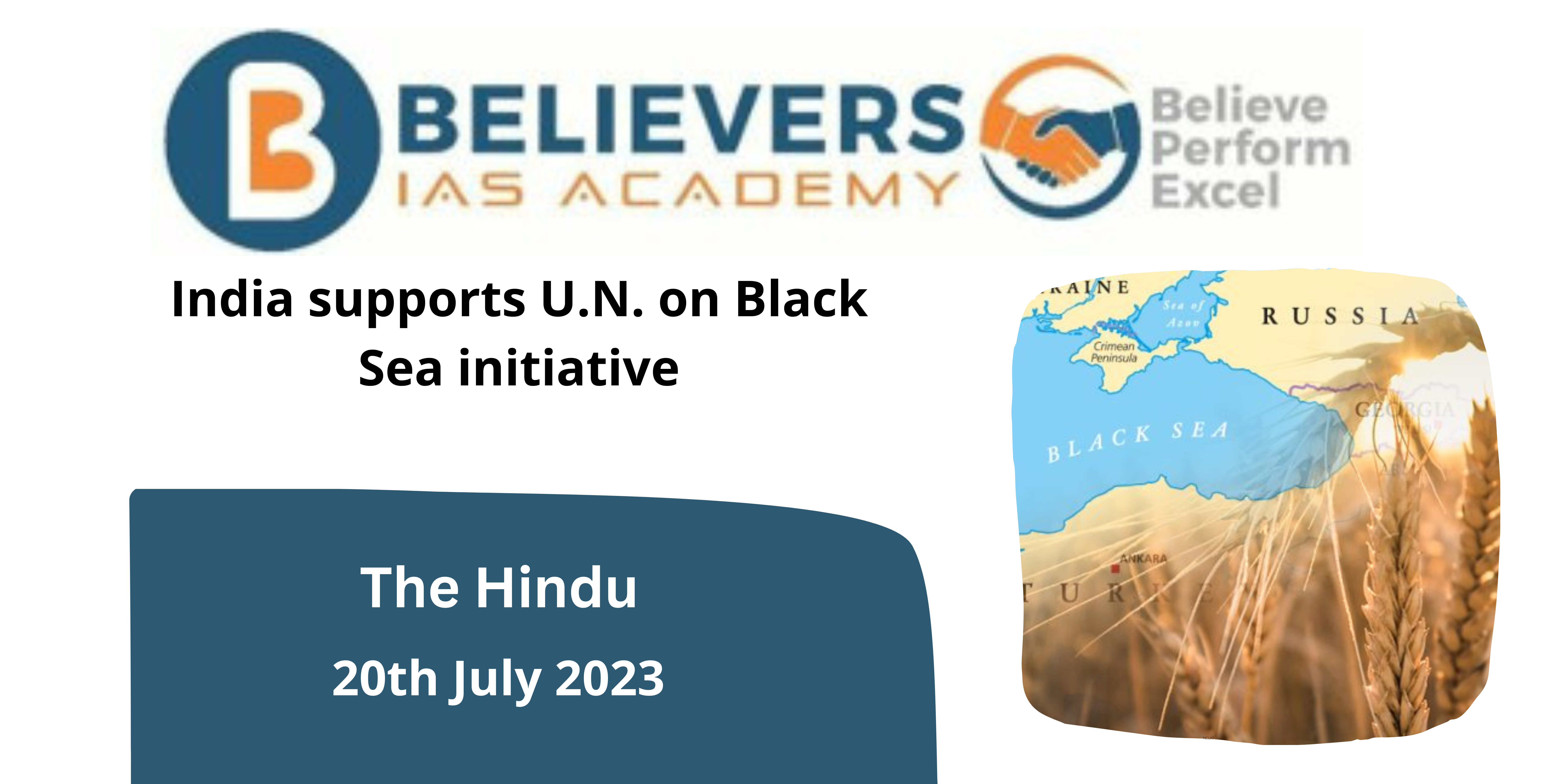 India supports U.N. on Black Sea initiative