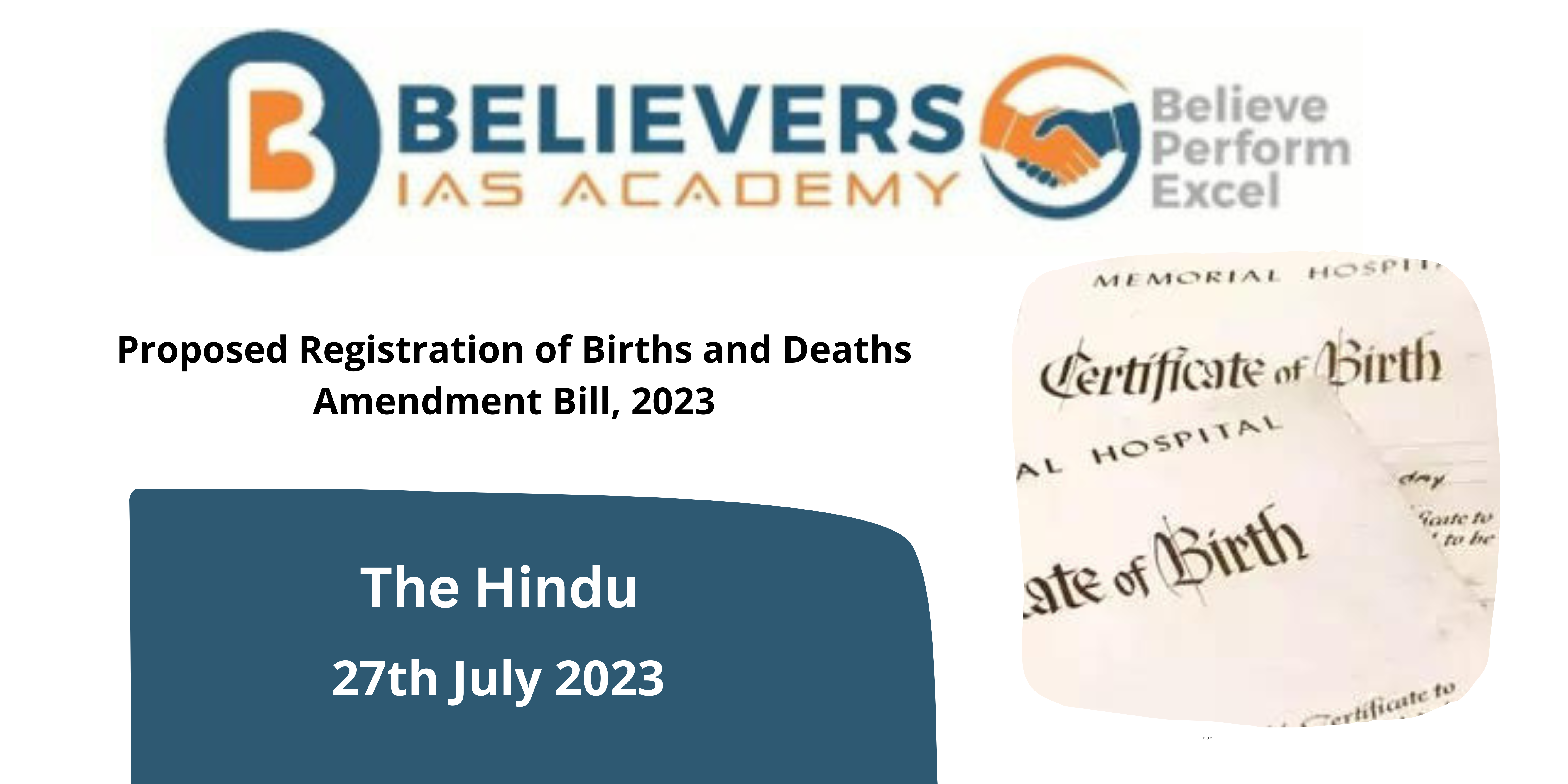 Proposed Registration of Births and Deaths Amendment Bill, 2023