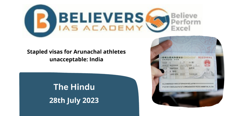 Stapled visas for Arunachal athletes unacceptable: India