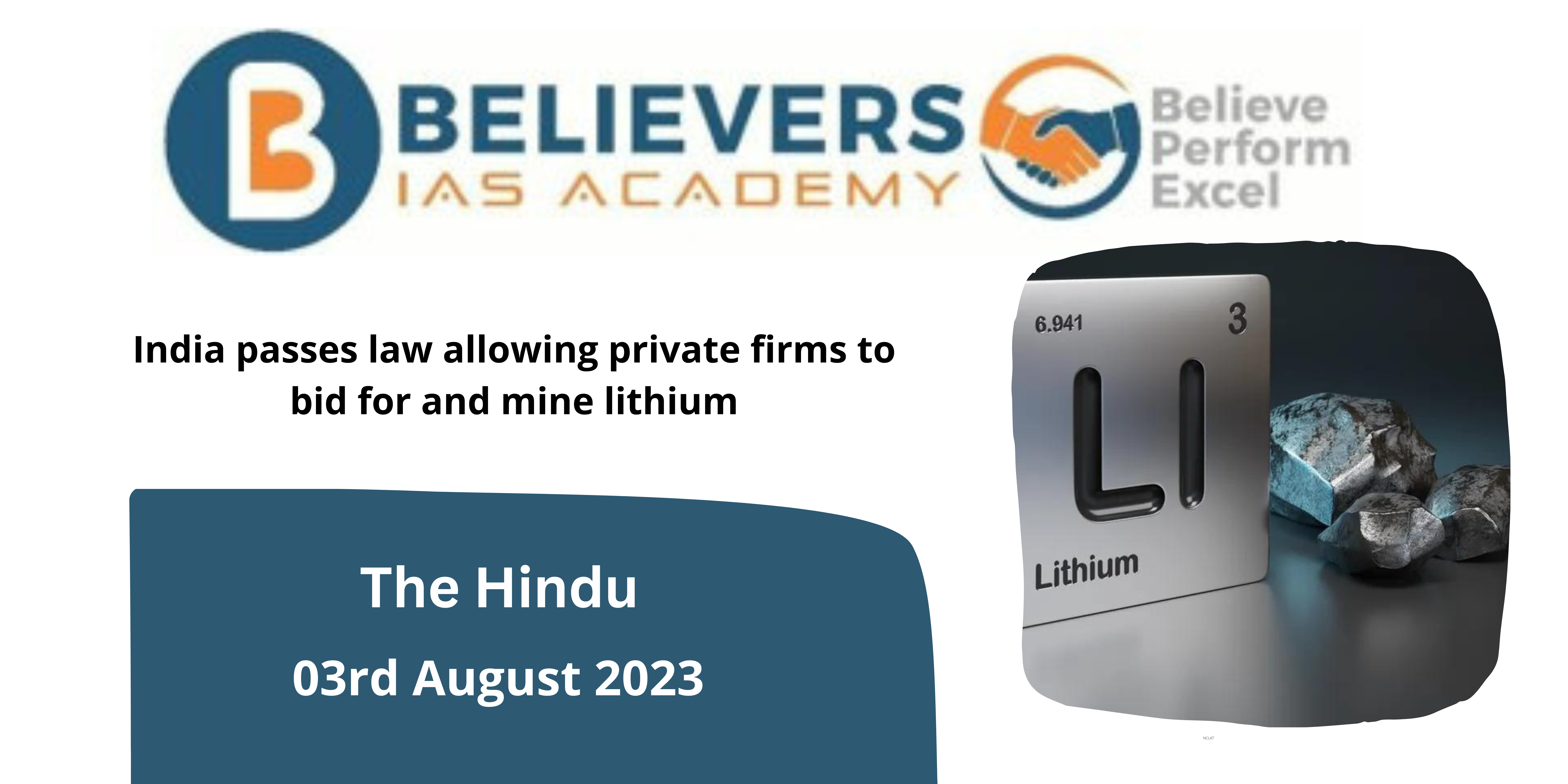 India passes law allowing private firms to bid for and mine lithium