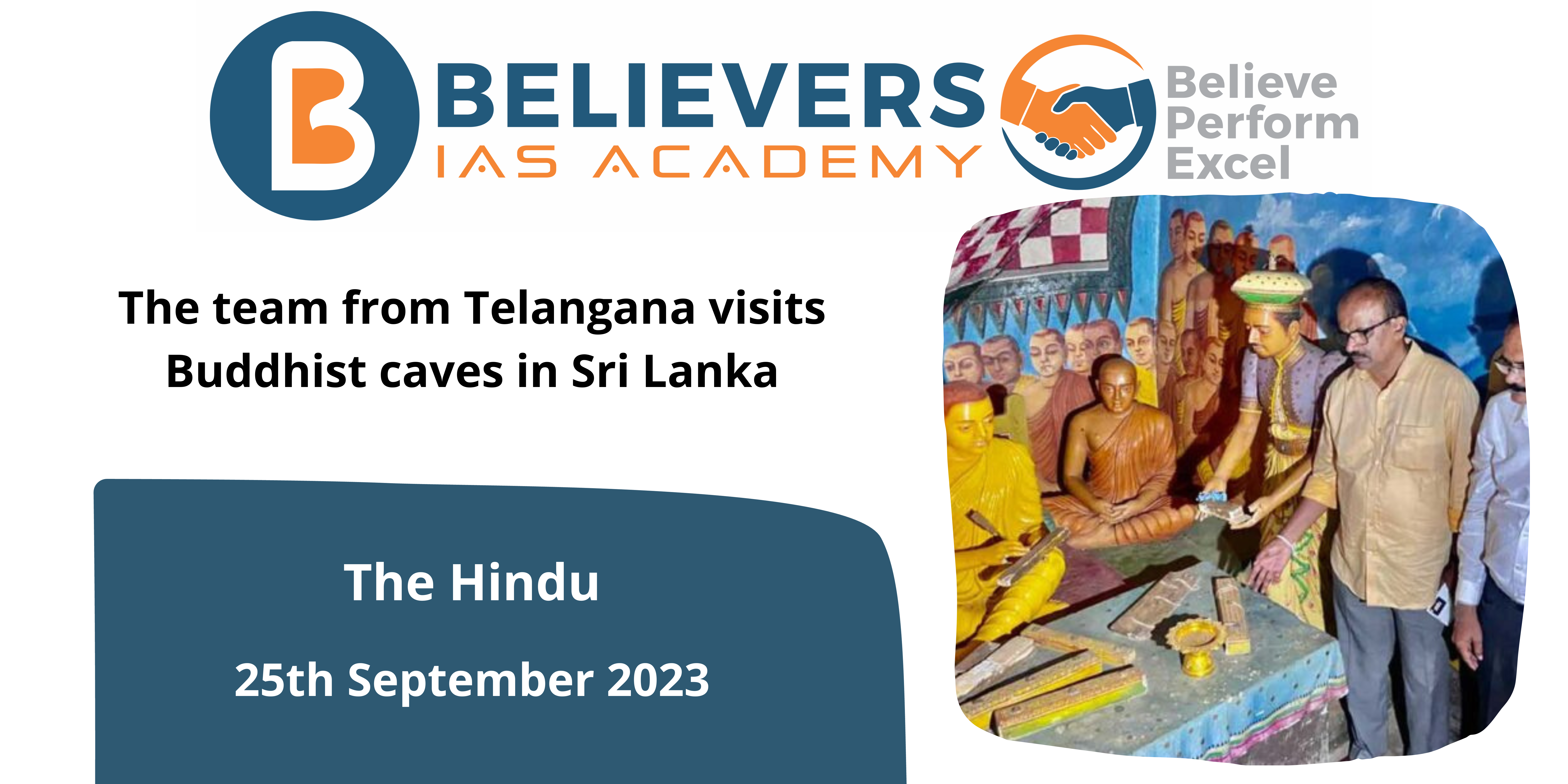 The team from Telangana visits Buddhist caves in Sri Lanka