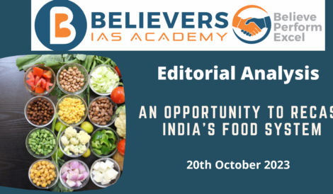 An opportunity to recast India’s food system